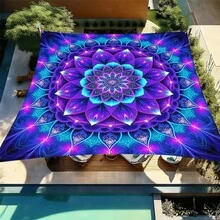 1 pieza Vela de sombra solar cuadrada con estampado geométrico de girasol fresco, adecuada para patio pequeño, piscina, área de ocio al aire libre de villa. Sombrilla de playa, tela de sombra solar para exteriores, toldo de playa, tienda de playa, sombra solar para patio, cenador al aire libre, cenador - Bohemia C - Ver 36