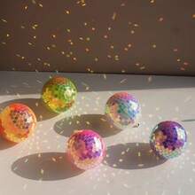 DHboying 1 Roll Iridescent PET Disco Ball Style Stickers, Multiple Colors Available (5x5mm Colorful Mosaic Squares), Self-Adhesive; Suitable For DIY Crafts, Doll Decoration, Home Decor And Party Styling - View 12