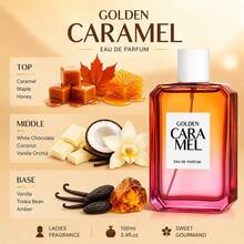 Wish 3.4 Fl Oz Women's Perfume – Caramel & Honey Salt – White Chocolate Coconut Vanilla Jasmine – Tonka Amber Musk – Designer Inspired Creamy Salty Sweet Scent – Long Lasting For Party, Everyday – Ideal Gift For Girlfriend, Best Friend, Mom - GOLDEN CARAMEL - 查看 2