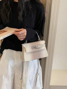 女款小眾高端鱷魚壓紋手提包 2026新款輕奢百搭單肩斜挎托特包 - 卡其色 - 查看 2