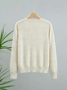 GIGOGOU Fashion Autumn Winter Basic Women Knit Cardigan Casual Soft Cozy Long Sleeves Sweater Top Simple Fall - Apricot - View 6