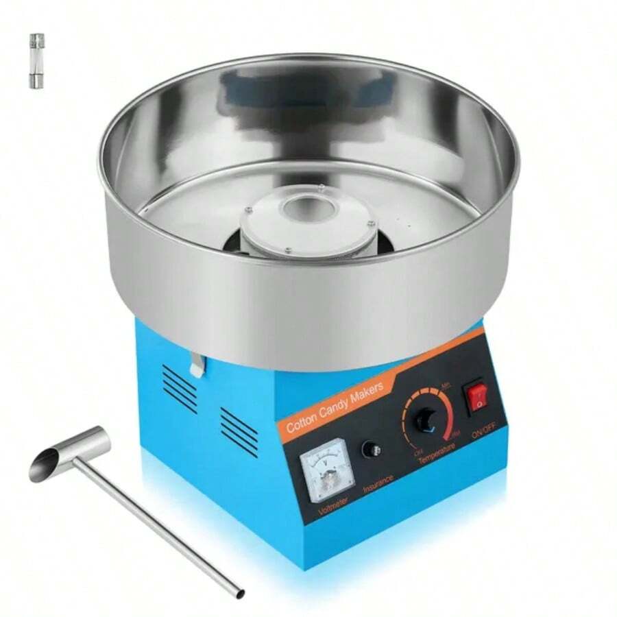Cotton Candy Machine Commercial, 1000W Electric Candy Floss Maker, Easy Use With 15 Inch Stainless Steel Bowl And Sugar Scoop, Makes Hard Candy For Home Kids Birthday, Family Party, Blue - US A Type Plug(110-127V) - View 1