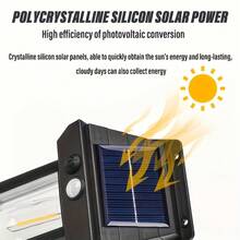 1PC/4PCS The Outdoor Solar Wall Lamp Has 3 Modes And A Motion Sensor And Is Suitable For Various Usage Scenarios Including Garden Alley Garden Fence Amall House Lights And Security Lights - Style a - View 7