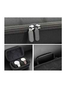 1pc Hard Shell Watch Travel Storage Box, Unisex Portable Single Watch Organizer And Storage Box, Watch Protection Storage Box, Anti-Shake Watch Pillow, Suitable For Wristwatches And Smartwatches (1/2/3 Slots) - Black - View 5