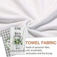 2/4/48pcs Eucalyptus Plant Pattern Printed Kitchen Towels - Super Soft, Highly Absorbent Polyester Dish And Hand Towels, Perfect For Holiday Decor, Kitchen Decor, Party Decor. - Multicolor - View 4