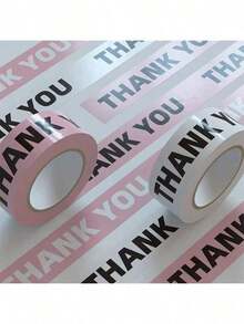 1 Roll Thank You Printed Packaging Tape, 100m Long, Cute Floral Gratitude Logistics Sealing Tape, Self-Adhesive Decorative Carton Packaging Tape, Suitable For Small Business Gift Box Shipping, 4.5CM Wide - Multiple Styles - View 7