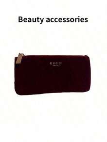 Gucci Black Vintage Zipper Clutch, Elegant Vintage Texture, Compact And Portable, Zipper Closure, Multi-Functional Storage Bag, Suitable For Daily Cosmetics And Small Accessories, GUCCI-GIFT-99 - Red - View 6