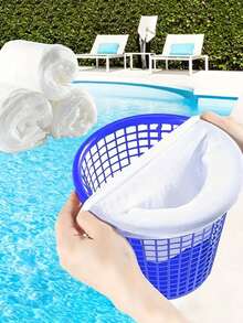 1/5/15pcs/10pcs - Pool Filter Socks, Suitable For Pool Water Suction Basket Filtration, Can Be Used For Above-Ground And In-Ground Swimming Pools. It Can Remove Debris And Leaves, Keeping Water Quality Clean. - White - View 1