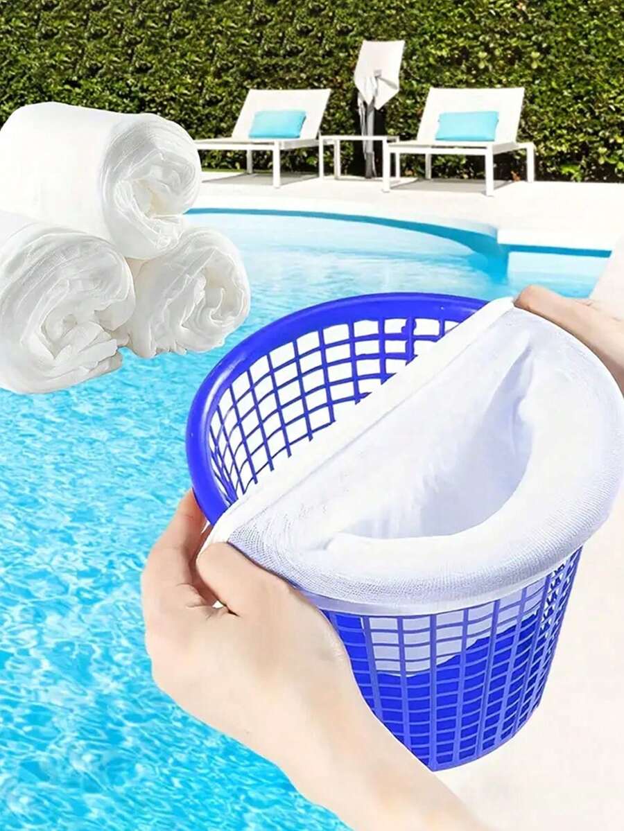 1/5/15pcs/10pcs - Pool Filter Socks, Suitable For Pool Water Suction Basket Filtration, Can Be Used For Above-Ground And In-Ground Swimming Pools. It Can Remove Debris And Leaves, Keeping Water Quality Clean. - White - View 1