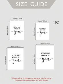 1 pieza Impresión artística de pared "Conviértete en la mejor versión de ti mismo", decoración del hogar, cita inspiradora, póster motivacional, sin marco - Multicolor - Ver 4