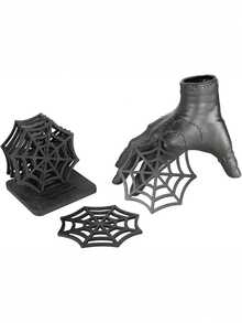 1/6pcs Halloween Spider Web Wooden Coasters, Creative Hollow Desktop Decor, Gothic Style Personalized Heat-Resistant Mats, Suitable For Party, Wedding, Birthday, Holiday, Home Decor, Halloween Party Supplies - View 4