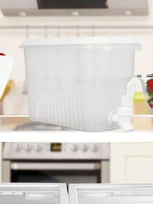1/2/3pcs 3.5L Plastic Beverage Dispenser With Faucet, Fridge Drink Dispenser, Wide Mouth Narrow Body Container, Suitable For Fruit Tea, Lemonade, Ideal For Fridge And Party Use - View 1