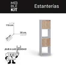 KIWI MOBLEKIT | Wooden Shelves For Storage And Decoration, Cube Or Rectangular Models With Door Or Drawer Options, Modern Auxiliary Furniture For Living Room, Bedroom Or Office - 四格書架 30x29x116 公分 白色 - 查看 3