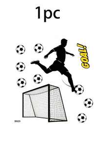 1 pièce Autocollant mural créatif et réaliste de but de football, convient pour le salon, la chambre, la salle de bain et d'autres espaces, ajoute de l'ambiance à la pièce, décoration de la maison - multicolore - Voir 7