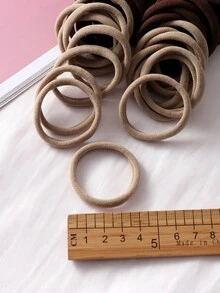 200/100/50/20Pcs Earth Tone Neutral Seamless Nylon Hair Ties, Large Capacity, High Elasticity, Non-Damaging, Thick Soft Ponytail Hair Bands, Suitable For Women, Teenagers, Adults, Dark Hair, Thick Hair, Curly Or Straight Hair, Strong Elastic Hair Accessories, Fitness, Sports, Yoga, School, Office, Anti-Slip Hair Ties, Ideal Holiday Gift, Mixed Colors Randomly Shipped - Coffee - View 4