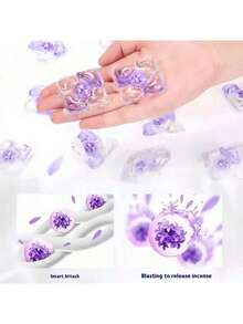 100pcs 5-In-1 Concentrated Laundry Detergent Pods, Lavender Scent, Powerful Stain Removal Formula, Cherry Blossom Fragrance Long-Lasting, Suitable For Improving Washing Machine Cleaning Efficiency, Plastic Gel Capsule Cleaning Product, Compatible With All Detergents - Color - View 2