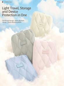 1pc Minimalist Padded Diamond Lattice Tablet Sleeve Soft Shockproof Electronics Organizer Protective Storage Bag For Students School College Travel Essentials Perfect Gift For Students Office Desktop Supplies Essential For The Start Of School - Multiple Styles - View 8