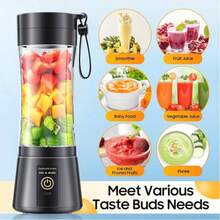 380ml Portable USB-Powered Blender, Black - Below 0.5L - View 2
