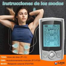 Tens/ems Electroestimulador Muscular 2Canales 36 Modos 10 Electrodos Digital Portátil Recargable SJROHE plateado masajeador eléctrico con Electroestimuladores Muscular alivio Dolor Relajación Muscular - Gris Claro - Ver 6