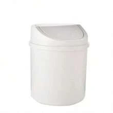 Mini Papelera de Escritorio de Plástico con Tapa Giratoria, 3 Colores Disponibles, Perfecta para Oficina en Casa, Cocina, Dormitorio, Tocador, Almacenamiento de Escritorio, Papelera Compacta, Contenedor de Basura Pequeño, Organizador de Basura Giratorio - Papeleras de los dormitorios - Ver 12