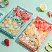 1pc Ice Cube Tray With Lid, Refrigerator Ice Tray, Mini Round Ice Ball Mold, Suitable For Tea, Coffee And Other Drinks, Back To School Essential - Multicolor - View 8