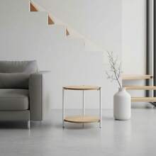 KIWI MOBLEKIT | Wooden And Metal Side Tables For Living Room Or Bedroom, Modern Functional Tables With Different Shapes And Heights, Fixed Or Folding Options For Home - 白色 40x42 – 雙倍高度 - 查看 6