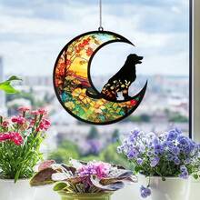 Cat Memorial Suncatcher For Windows Hanging, Pet Sympathy Gift To Memorialize The Loss, Unique Angel Cat Pet Loss Sympathy Moon Floral Sun Catchers - White - View 5