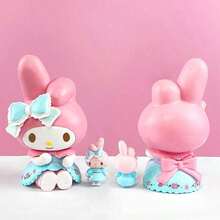 Sanrio 盲盒 My Melody 茶會搖搖馬神秘系列，粉色可愛動漫風角色，柔和配色，附多件配件，適合桌面裝飾與展示，收藏級動漫公仔盲盒 - 彩色 - 查看 6
