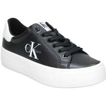 CALVIN KLEIN | Zapatillas Calvin Klein para Mujer – Deportivas Negras con Suela Blanca – Sneakers con Cordones – Plataforma Media y Cómoda – Combinables – Modelo HW0HW03159BDS - Negro - Ver 2