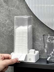 Press-Dispensing Cosmetic Storage Box, Large Capacity Dust-Proof And Moisture-Proof, Keeps Hands Clean - Multicolor - View 3