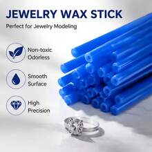 KLONKEE Blue Casting Wax Wire, 0.8-6mm Thickness, 6.2 Inches Length - Perfect For Jewelry Making And Modeling, Durable Wax Strips For DIY Craft Wax Modeling Material - Jewelry Waxed Thread - View 7
