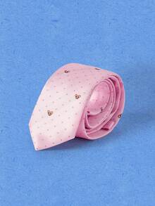 Popjeli 1pc Cute Pink Necktie Series, Polka Dot Panda Pattern, Suitable For JK Uniform And Daily Wear - Multicolor - View 10