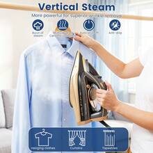 SUPERLEX 8-In-1LED Screen Steam Iron, Ceramic Soleplate Iron, 3200W Fast Heating Steam Engine, Anti-Scale/Anti-Drip Function, With 4 Functions (Dry Ironing, Spray, Steam, Air Ironing), Visual Range Up To 2.1 Meters, Suitable For Home And Travel Use. - UK Plug(220-240V) - View 12