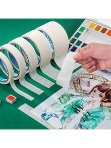 Masking Artist Tape Removable Paper Tape (0.59/0.79/1.18 Inches X 394 Inches) Suitable For Watercolor, Painting And Drawing, Watercolor Canvas Frames, Medium Adhesion For Paper Crafts - Multicolor - View 2