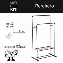 KIWI MOBLEKIT | Free-Standing And Expandable Clothes Racks In Metal And Wood, Clothing With Adjustable Options, With Wheels Or Shelves, Organizers For Bedroom, Entryway And Home - 雙人床 81x50x125-150 厘米 - 查看 3