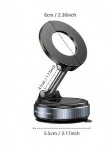 2026 New Adjustable Foldable Large Suction Cup Magnetic Car Phone Holder, Strong Magnetic Adsorption, 360° Rotation, Vacuum Suction Cup Installation On Dashboard, Suitable For Bathroom Tiles And Glass Surfaces, ABS Material, Round, Car Accessories, Fashion Design | Father's Day/Valentine's Day PS: Only Supports Installation On Smooth Surfaces - Multicolor - View 6
