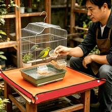 1PC Waterproof Foldable Bird Cage Seed Catcher Mat, Easy Clean Anti-Spill Bird Feeding Mat Washable Splatter Guard Liner For Budgie Parakeet Canary Finch Small Birds Small Pet Cage Tray Cover Bird Cage Accessory - View 4
