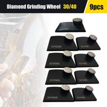 Futchoy 9Pcs Diamond Grinding Round Button Lavina Edco Floor Concrete Grinder Grit 30/40 - Black - View 7