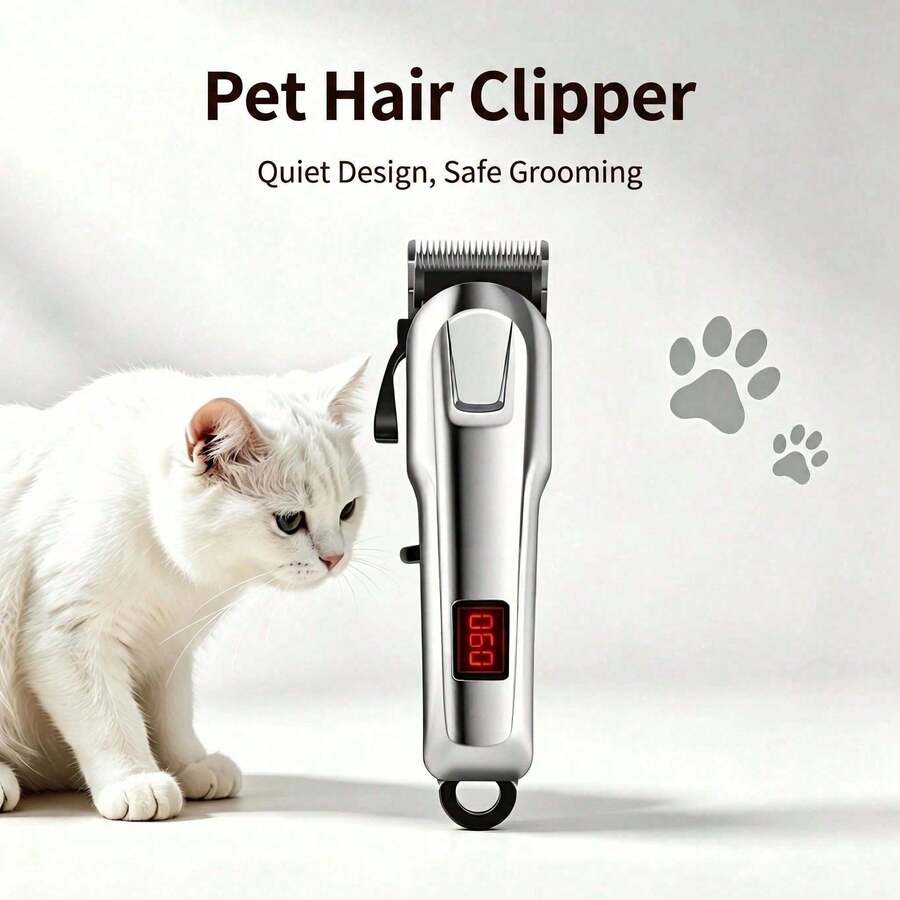 Ultra-Quiet Wireless Pet Hair Clipper, Rechargeable Dog And Cat Grooming Trimmer With LED Battery Display, Professional All-In-One Grooming Kit With Complete Tools, Suitable For Home And Salon - View 1