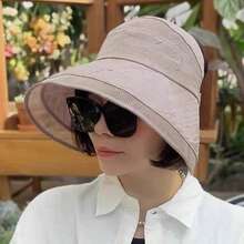 1件女款貝殼帽，時尚百搭寬邊開頂帽，適合戶外旅行、徒步、騎行等多種場景，生日禮物、母親節、復活節、日 - 彩色 - 查看 13