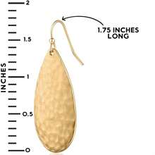 TUANZISP 1 par de pendientes de lágrima martillados para mujer - Pendientes colgantes de declaración bohemios, elegantes colgantes de lágrima texturizados en tono dorado - Dorado - Ver 2