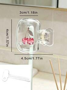 Cherry Shaped Toothbrush Holder - Cute Design For Travel And Home Storage With Transparent Lid, Compact And Portable Design Easy To Carry, Protects Toothbrush Head, Dual Drainage And Ventilation Function, Suitable For Home, Dorm And Travel Use | Cute Toothbrush Head Storage Box Suitable For Bathroom Storage, Suitable For Home And Dorm Use - 彩色 - 查看 14