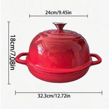24cm Enamel Cast Iron Round Dutch Oven With Dual Handles, Suitable For Homemade Sourdough Bread, Home Baking (Bread/Desserts/Pastries) - View 9