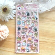 Japan Q-Lia 3D Jelly Bubble Stickers Glossy Raised Epoxy Decals Cute Animal Scrapbook Kids Reward Craft Toy Sticker Sheet - Multicolor - View 2