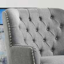 Accent Chairs For Living Room Furniture Living Room Chairs Reading Chair For Room Arm Chairs For Living Room Comfy Chair For Bedroom Small Accent Chairs For Bedroom, Linen Sky Gray - Grey - View 7