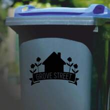 Personalized Trash Can Stickers - Decorate Your Trash Can With House Number And Street Name, Horizontal Design For Easy Identification, Waterproof And Durable, Modern Customization, Unique Ideal Gift For Him/Her, Boyfriend, Girlfriend, Dad, Mom - Multicolor - View 8