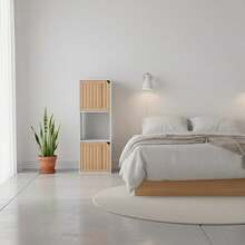 KIWI MOBLEKIT | Wooden Shelves For Storage And Decoration, Cube Or Rectangular Models With Door Or Drawer Options, Modern Auxiliary Furniture For Living Room, Bedroom Or Office - 三格書架 30x29x87.5 公分 白色 - 查看 7