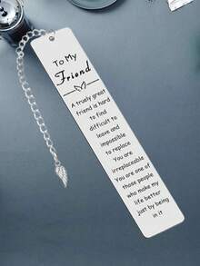 1pc/12pcs Bookmark Friendship Gift For Female Friends, Best Friend Birthday Gift, Graduation Thank You Gift, Christmas Holiday Gift, Thanksgiving Gift - Silver - View 6