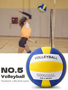5# Standard Official Weight Volleyball, Soft Touch Durable Volleyball, Suitable For School Training, Backyard, Beach And Outdoor Sports - Multicolor - View 1