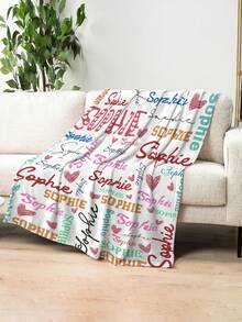 1 buah Selimut Nama Kustom, Selimut Tempat Tidur dengan Nama yang Dipersonalisasi, Hadiah Keluarga, Hadiah Ulang Tahun, Hadiah Natal, Hadiah untuk Anak Laki-laki/Perempuan - MultiWarna - View 2